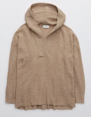 Aerie CozyUp Waffle Sweater Hoodie