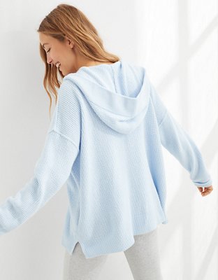 Aerie CozyUp Waffle Sweater Hoodie