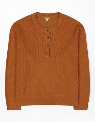 Aerie Suéter con cuello henley