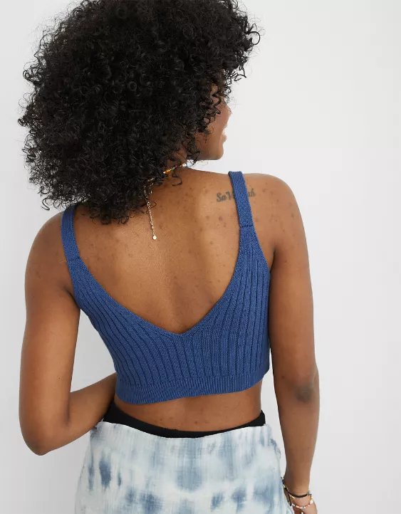 Aerie Cropped Sweater Tank Top