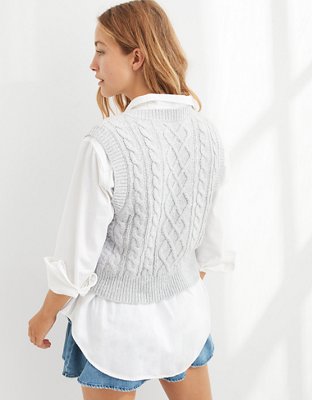 Aerie Cableknit Sweater Vest