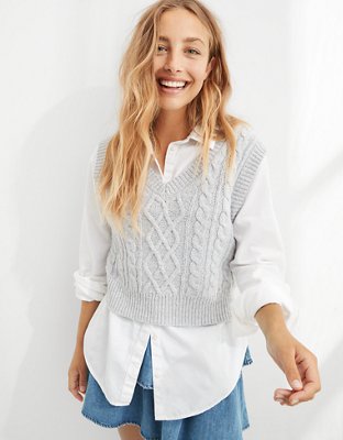 Aerie Cableknit Sweater Vest