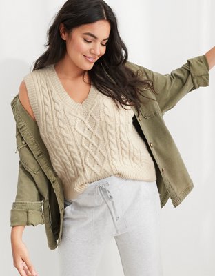 Aerie Cableknit Sweater Vest