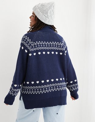 Aerie Festive Feels! Quarter Zip Sweater