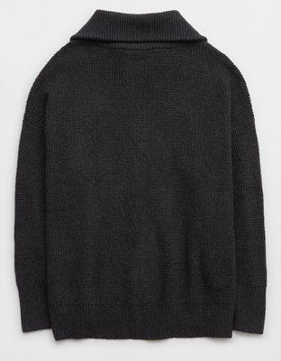 Aerie CozyUp Waffle Quarter Zip Sweater