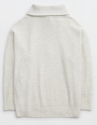 Aerie CozyUp Waffle Quarter Zip Sweater