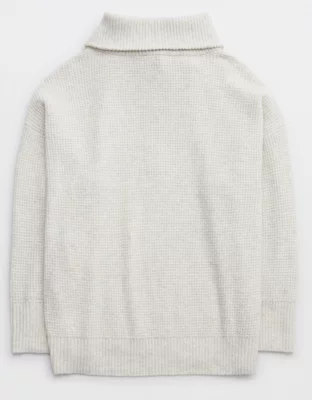 Aerie CozyUp Waffle Quarter Zip Sweater