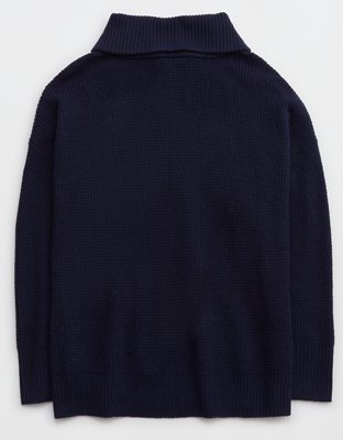 Aerie CozyUp Waffle Quarter Zip Sweater