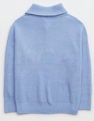 Aerie CozyUp Waffle Quarter Zip Sweater