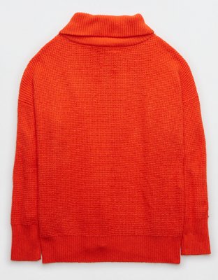 Aerie CozyUp Waffle Quarter Zip Sweater