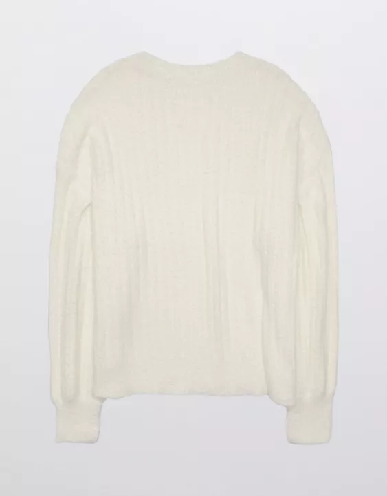 Aerie Wide Rib V-Neck Sweater