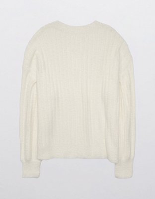 Aerie Wide Rib V-Neck Sweater