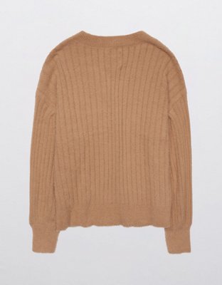 Aerie Wide Rib V-Neck Sweater