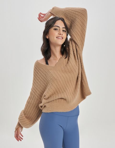 Женские свитеры Aerie Wide Rib V-Neck Sweater