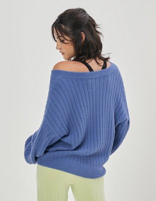 Aerie Wide Rib V-Neck Sweater