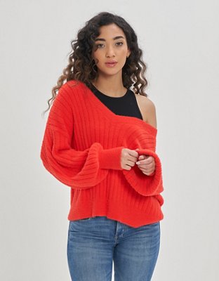 Wide v hotsell neck sweater