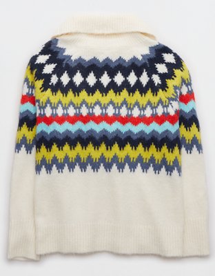 Женские свитеры Aerie Fairisle Quarter Zip Sweater — фото 5