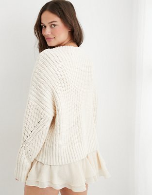 Aerie Wide Rib Crew Sweater