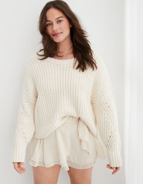 Женские свитеры Aerie Wide Rib Crew Sweater