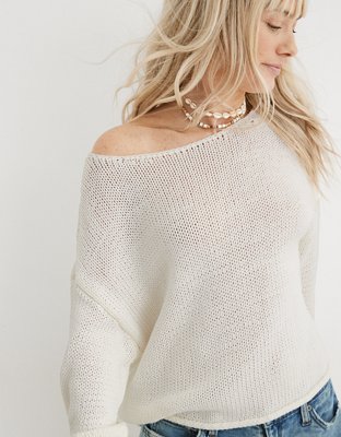 Plush Slouchy Sweater Off White