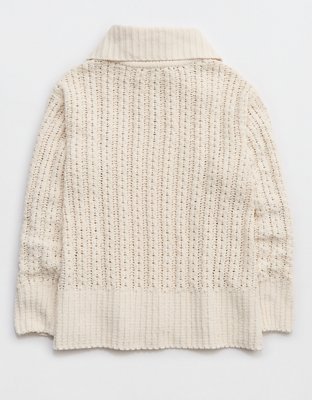 Aerie Cable Car Quarter Zip Sweater