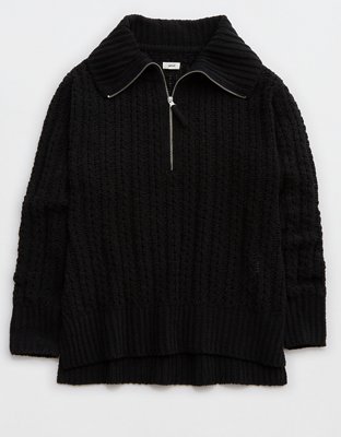 Aerie Cable Car Quarter Zip Sweater