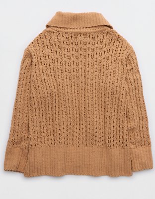 Aerie Cable Car Quarter Zip Sweater