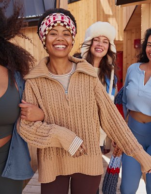 Aerie oversized hot sale cable turtleneck