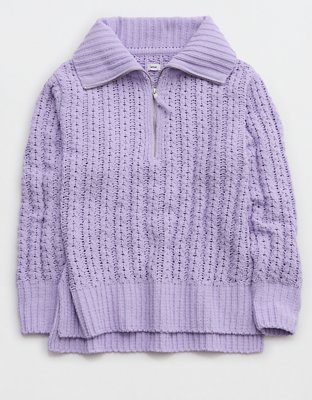 Aerie Open Knit Polo Sweater