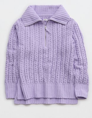 Aerie Cable Car Quarter Zip Sweater