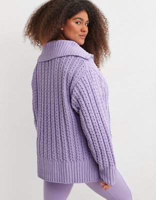 Aerie Cable Car Quarter Zip Sweater