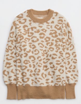 Aerie Leopard Buttercream Sweater