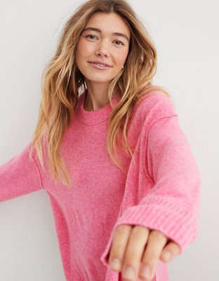 aerie, Tops, Aerie Chill Crewneck In Hot Pink