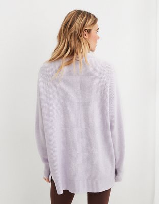 Aerie CozyUp Waffle Polo Sweater