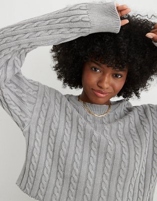 Aerie Mini Cable Cropped Sweater