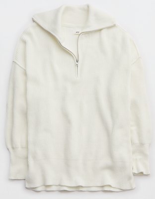 Aerie Cable Car Quarter Zip Sweater