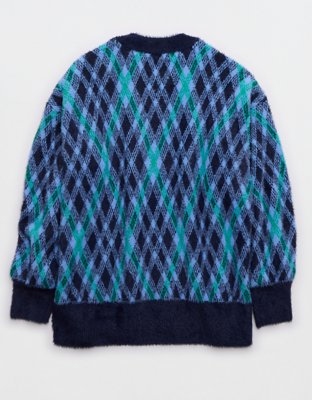 Aerie Suéter Peludo Extragrande con Cuello Redondo