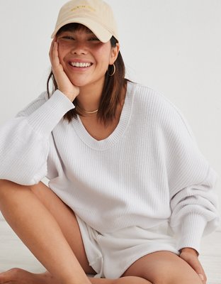 aerie, Sweaters, Aerie Ribbed Cropped Sweater