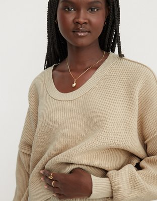 American Eagle Outfitters Cream Jegging Sweater, $44