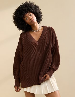 Aerie Beyond Chenille V-Neck Sweater