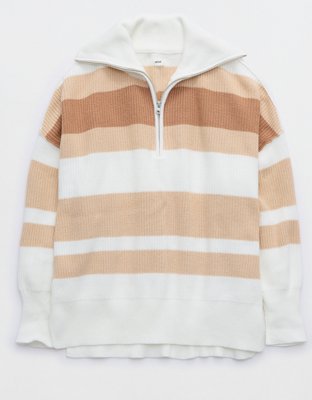 Aerie Cable Car Quarter Zip Sweater