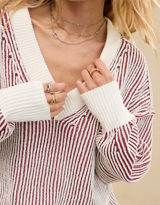 Aerie Beyond Chenille V-Neck Sweater