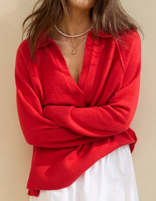 Aerie unREAL Polo Sweater