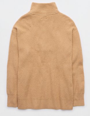 Aerie CozyUp Waffle Button Sweater