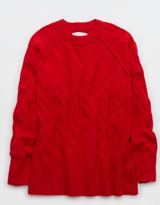 Aerie Unreal Cable Crew Sweater