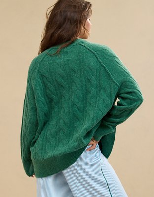 Aerie unREAL Cable Crew Sweater