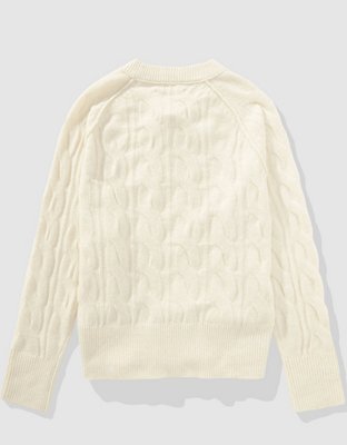 Aerie unREAL Cable Crewneck Sweater