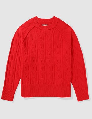 Aerie unREAL Cable Crewneck Sweater