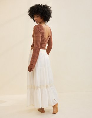 Aerie Reversible Crochet Wrap Sweater