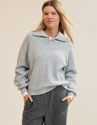 Aerie Classic Quarter Button Sweater
